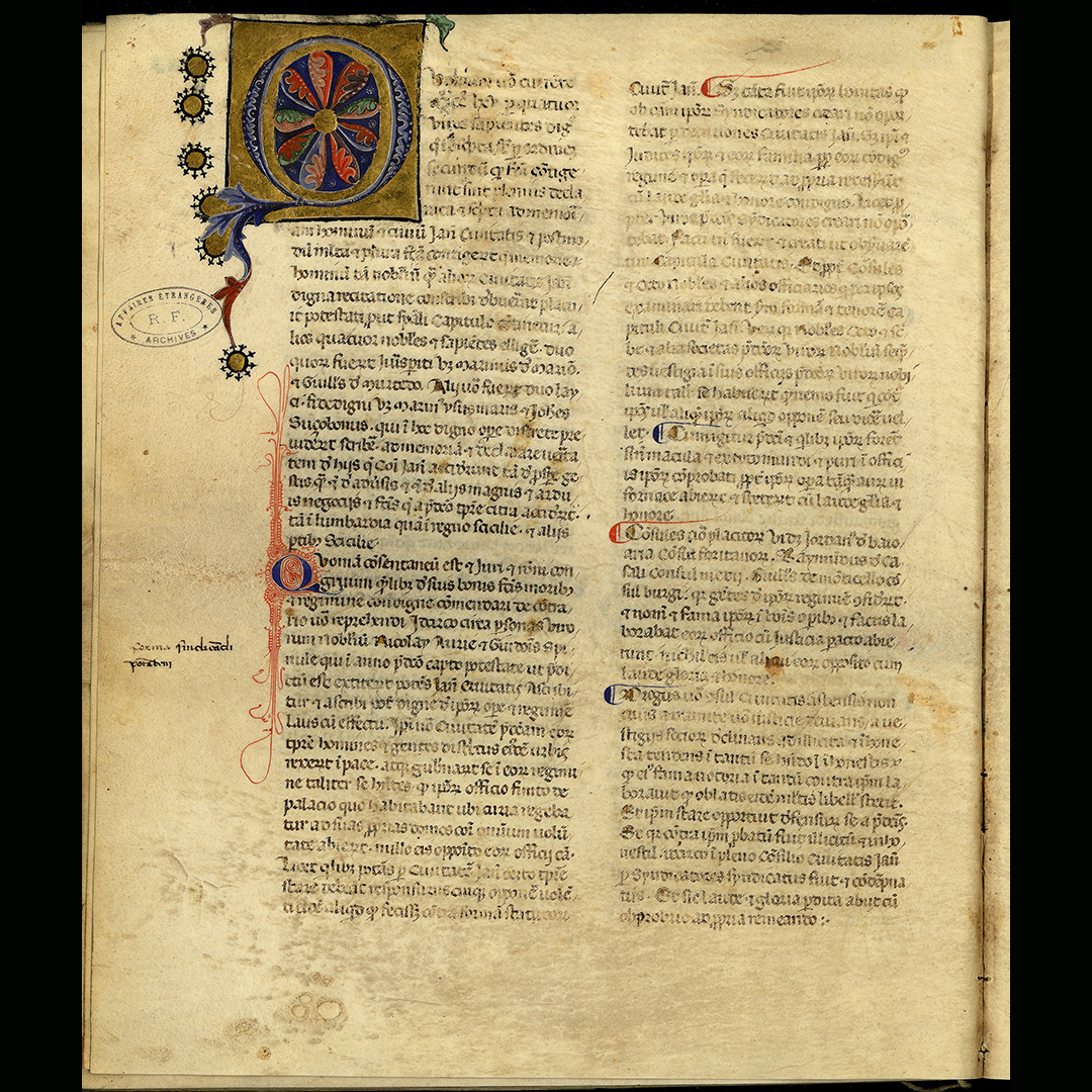 Capolettera a foglia d’oro, (1265-1269)
c. 143v.